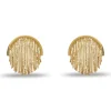 GOLD FLAPPER BUTTON EARRINGS