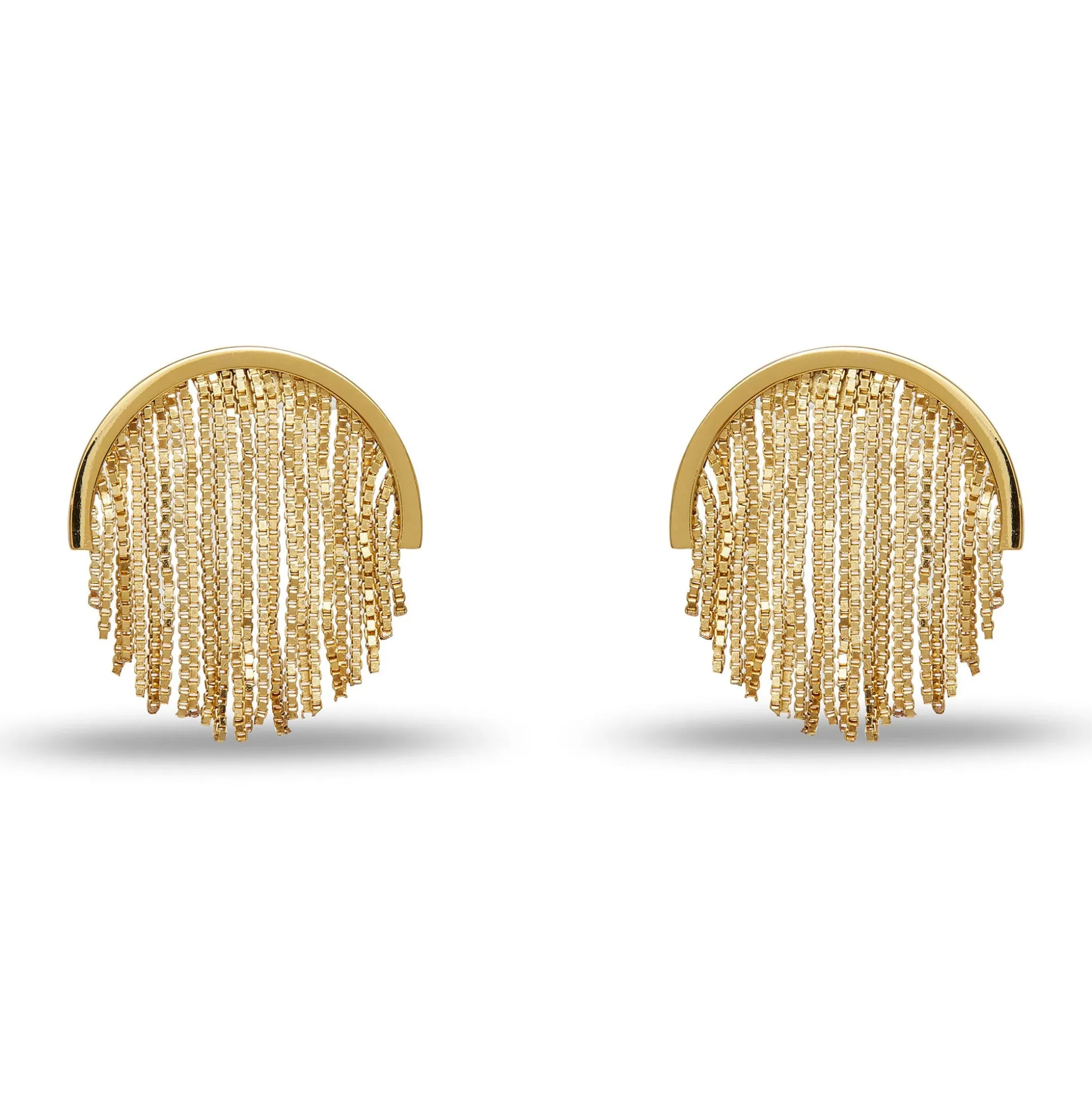 GOLD FLAPPER BUTTON EARRINGS