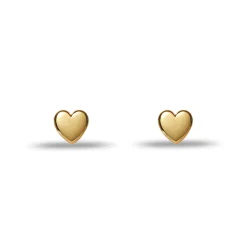 GOLD MINI HEART STUD EARRINGS