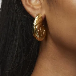 GOLD NAUTILUS EARRINGS