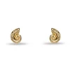 GOLD NAUTILUS SHELL STUD EARRINGS