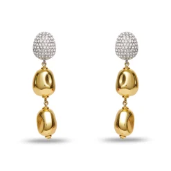 GOLD PEBBLE LINEAR EARRINGS