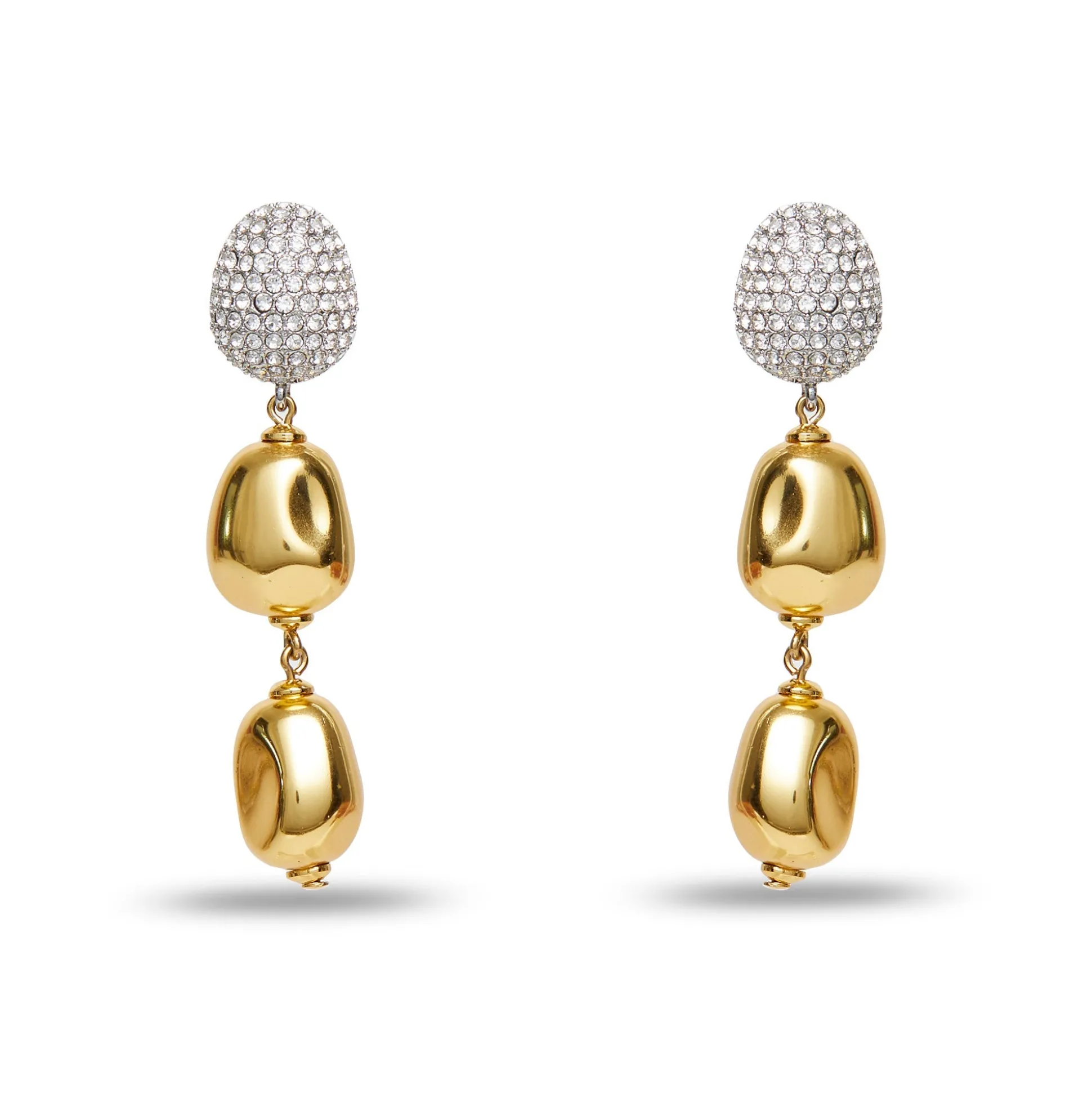 GOLD PEBBLE LINEAR EARRINGS
