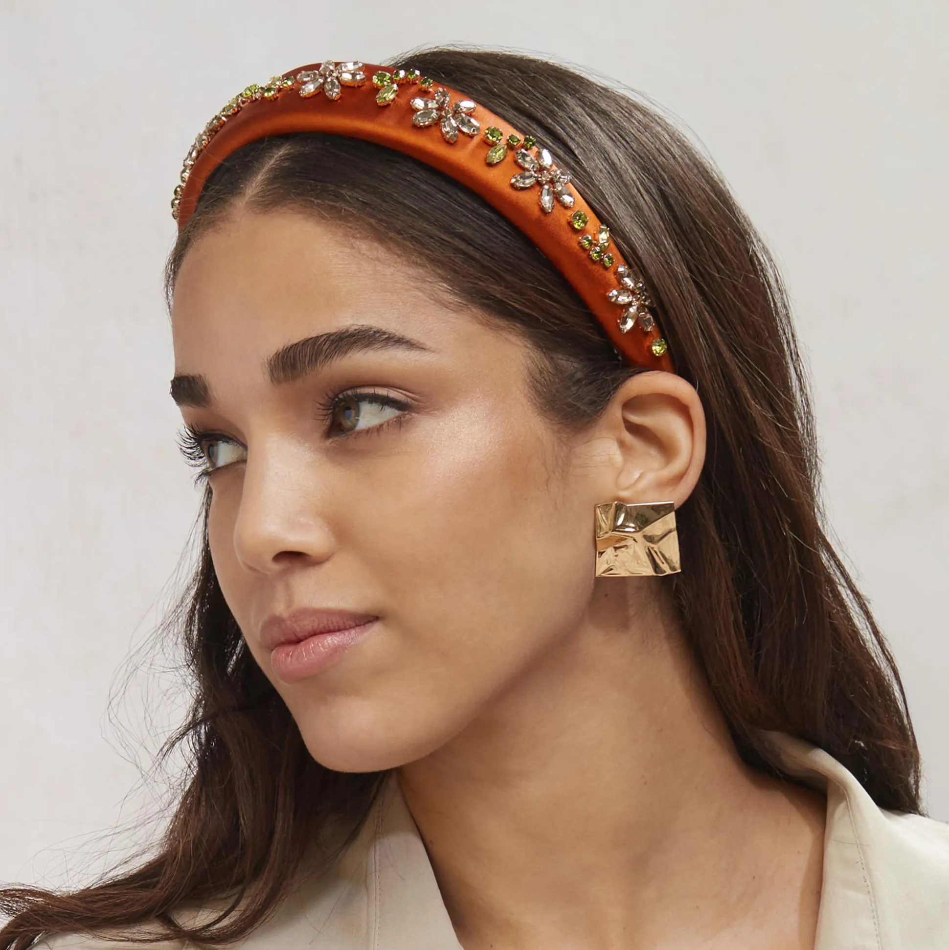GOLD TETRA BUTTON EARRINGS