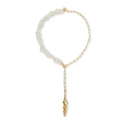 GOLD TURRITELLA LARIAT NECKLACE
