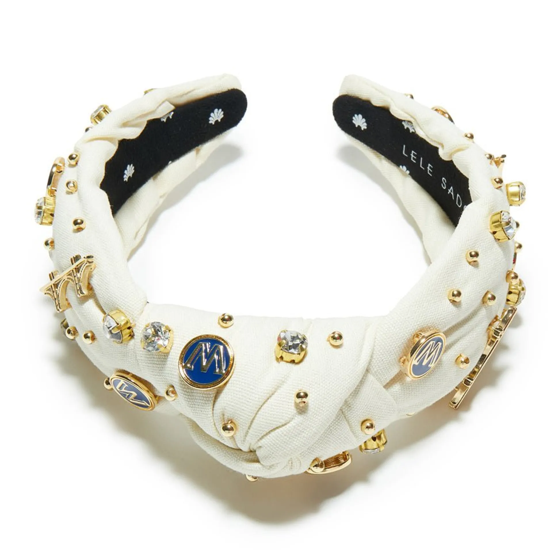 GOLDEN STATE WARRIORS LELE SADOUGHI / NBA IVORY EMBELLISHED KNOTTED HEADBAND