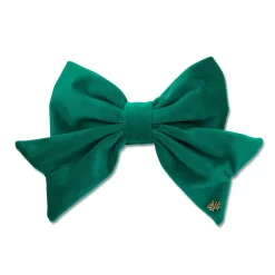 GREEN SET OF 4 VELVET BOW NAPKIN RINGS
