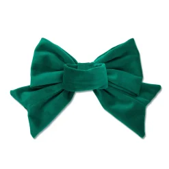 GREEN SET OF 4 VELVET BOW NAPKIN RINGS