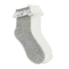 GREY IVORY SET OF 2 HEATHER SOCKS