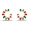 HARLEQUIN RAINBOW SPIRAL GEM EARRINGS