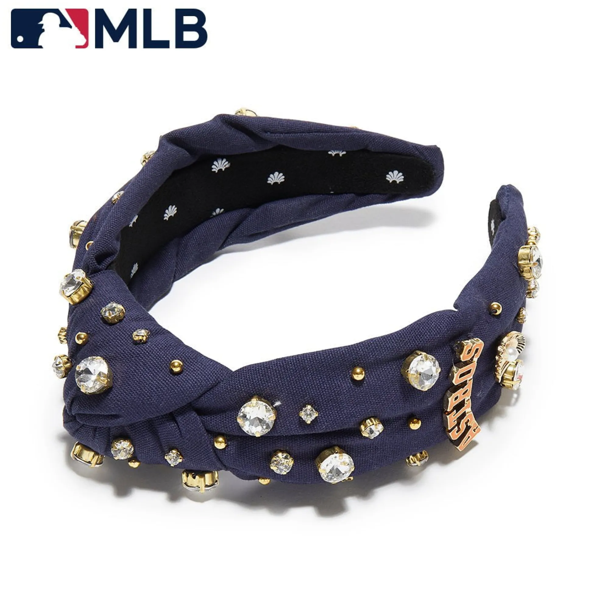 HOUSTON ASTROS LELE SADOUGHI / MLB NAVY EMBELLISHED KNOTTED HEADBAND