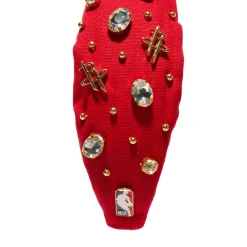 HOUSTON ROCKETS LELE SADOUGHI / NBA RED EMBELLISHED KNOTTED HEADBAND