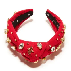 HOUSTON ROCKETS LELE SADOUGHI / NBA RED EMBELLISHED KNOTTED HEADBAND
