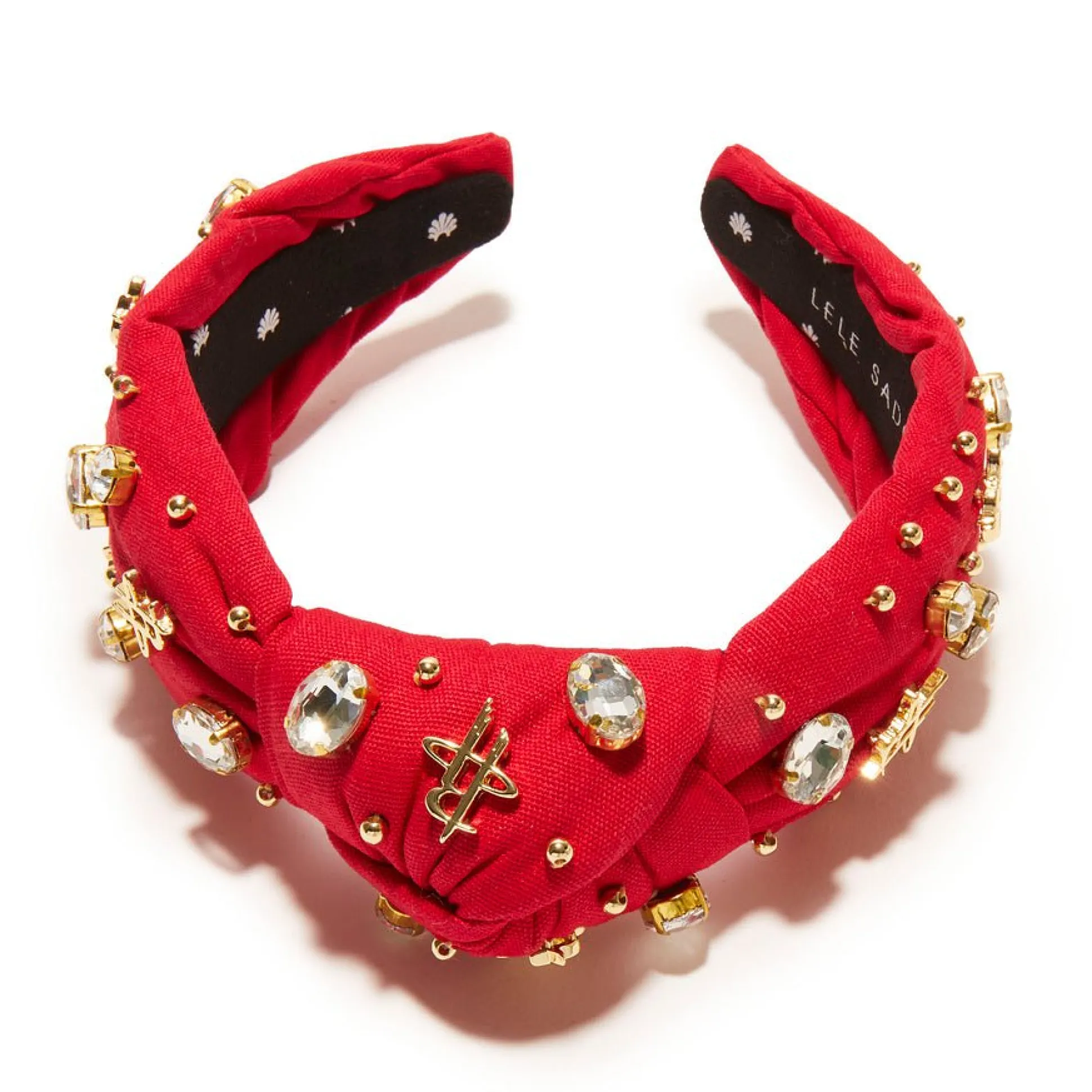 HOUSTON ROCKETS LELE SADOUGHI / NBA RED EMBELLISHED KNOTTED HEADBAND