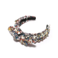 INDIGO FIELDS KIDS TWEED MIXED CRYSTAL BOWTIE HEADBAND