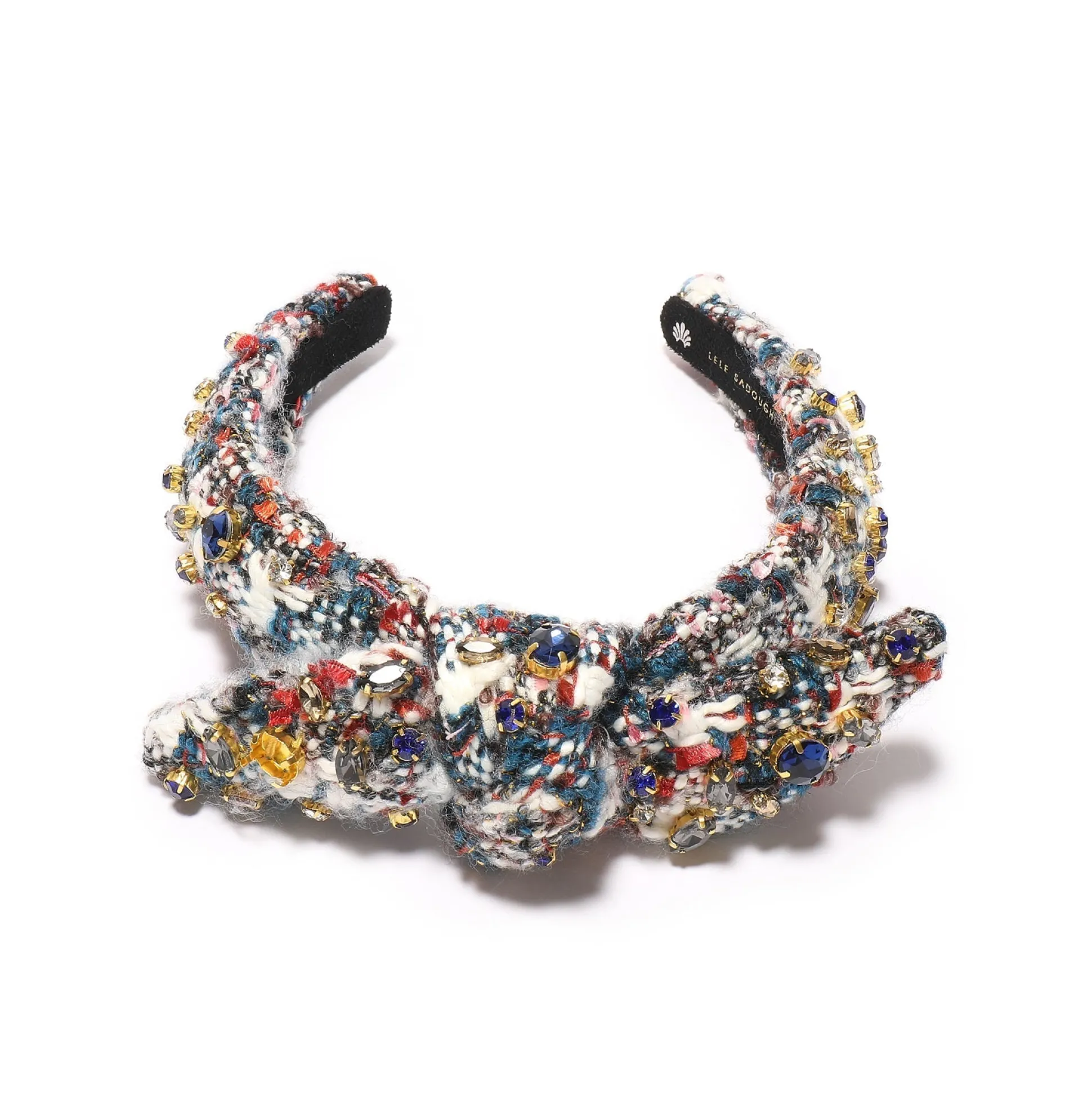 INDIGO FIELDS KIDS TWEED MIXED CRYSTAL BOWTIE HEADBAND