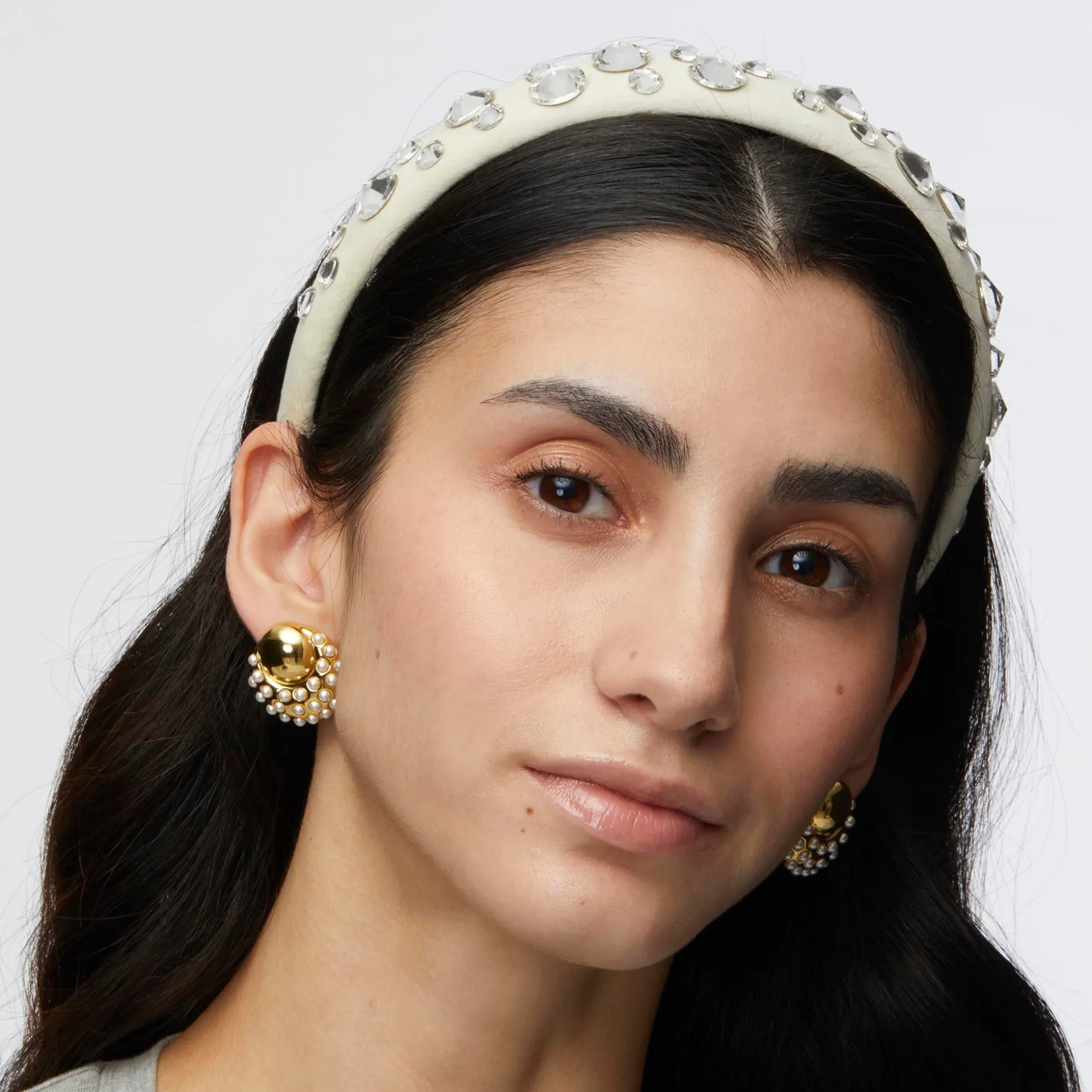 IVORY CHARLOTTE PAVE EMBELLISHED HEADBAND