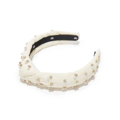 IVORY CRYSTAL EMBELLISHED KIDS KNOTTED HEADBAND