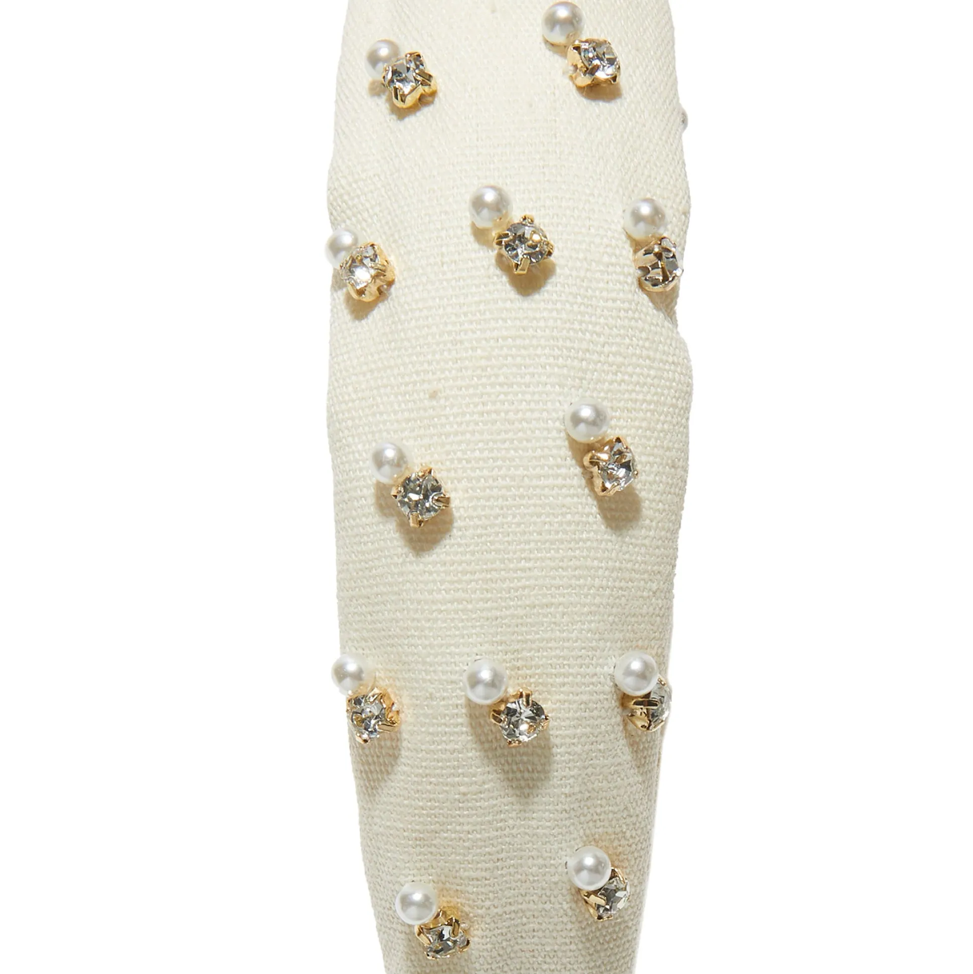 IVORY CRYSTAL EMBELLISHED KIDS KNOTTED HEADBAND