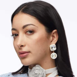 IVORY GEM DROP EARRINGS