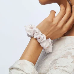 IVORY PEARL EMBELLISHED SCRUNCHIE