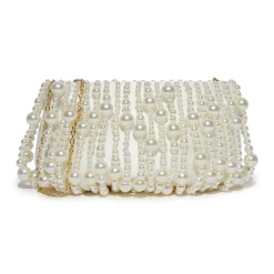 IVORY PEARL WILLOW BEADED CLUTCH
