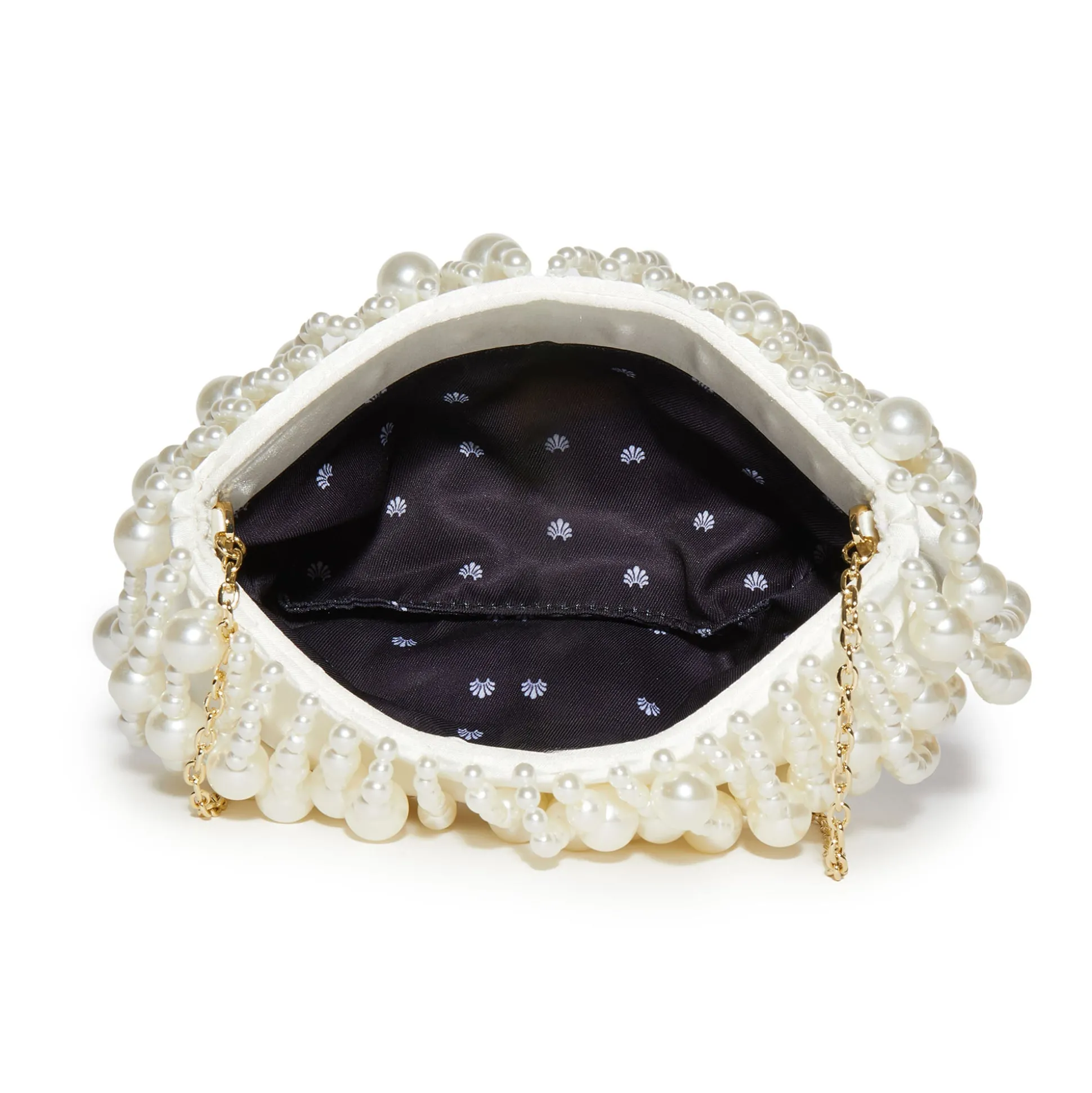 IVORY PEARL WILLOW BEADED CLUTCH