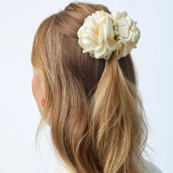 IVORY PEONY FLOWER CLAW CLIP