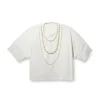 IVORY SHORT-SLEEVE PEARL STRAND TEE