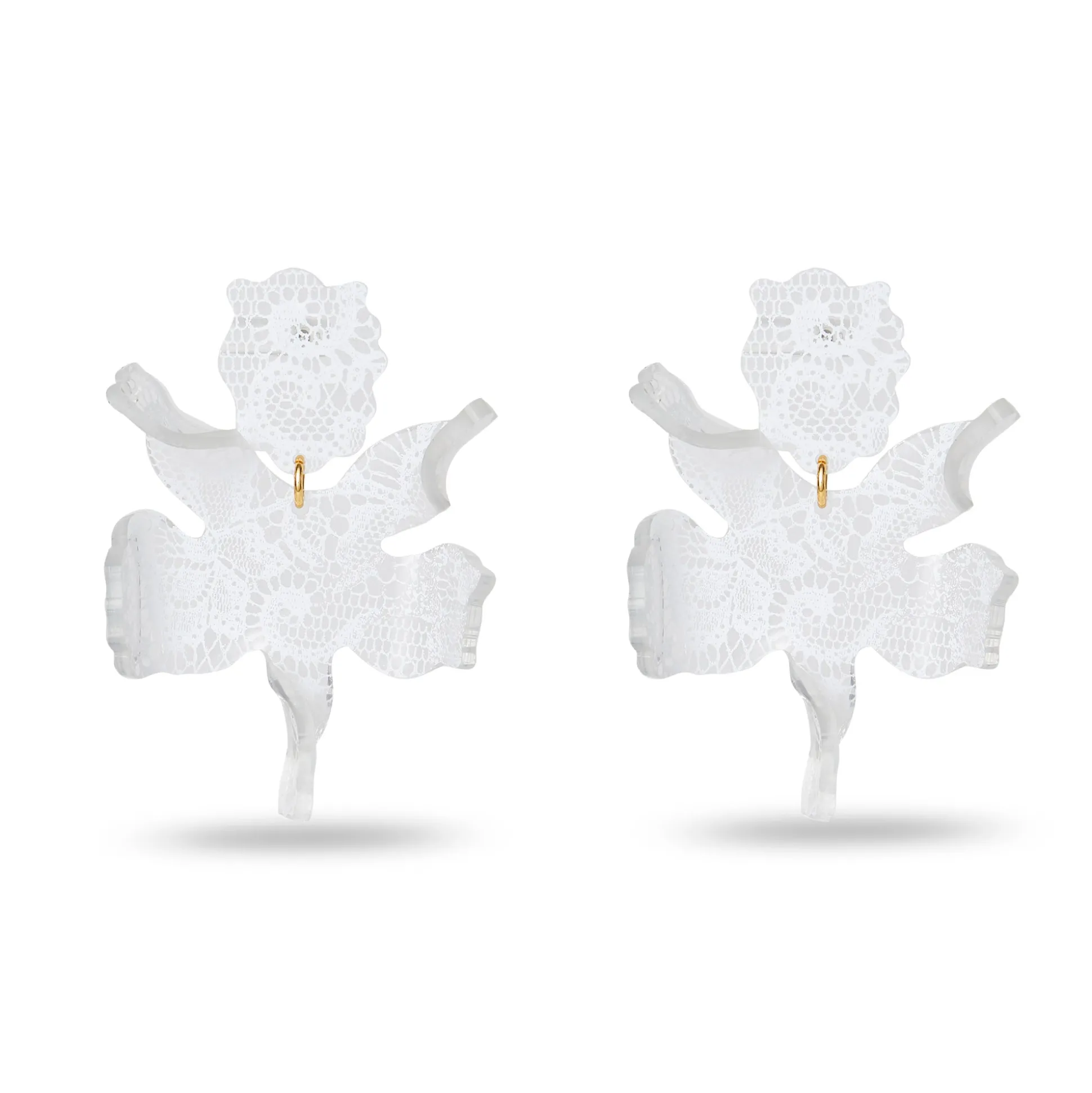 IVORY VINTAGE LACE PAPER LILY EARRINGS