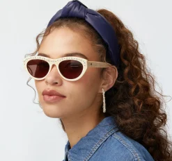 IVORY WALNUT MEMPHIS WAYFARER SUNGLASSES