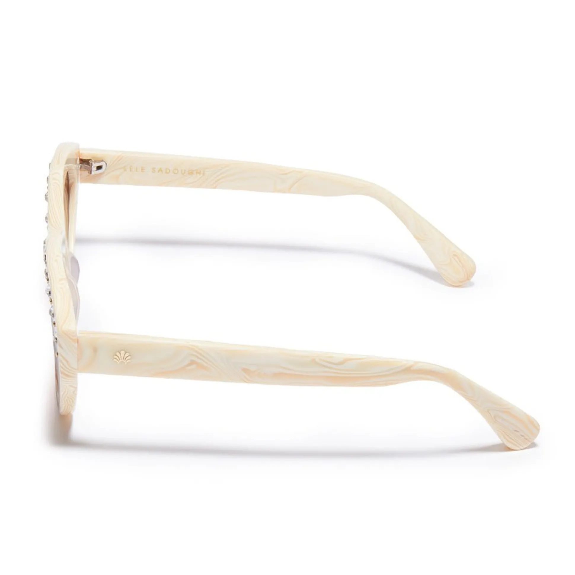 IVORY WALNUT MEMPHIS WAYFARER SUNGLASSES
