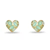 JADE CRYSTAL MOLTEN HEART BUTTON EARRINGS