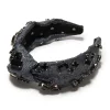 JET CANDY CRYSTAL RAFFIA KNOTTED HEADBAND