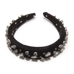 JET CRYSTAL EMBELLISHED ALICE HEADBAND