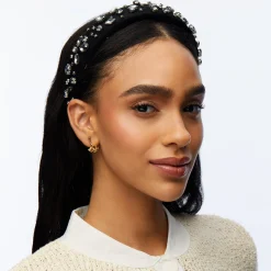 JET CRYSTAL EMBELLISHED ALICE HEADBAND