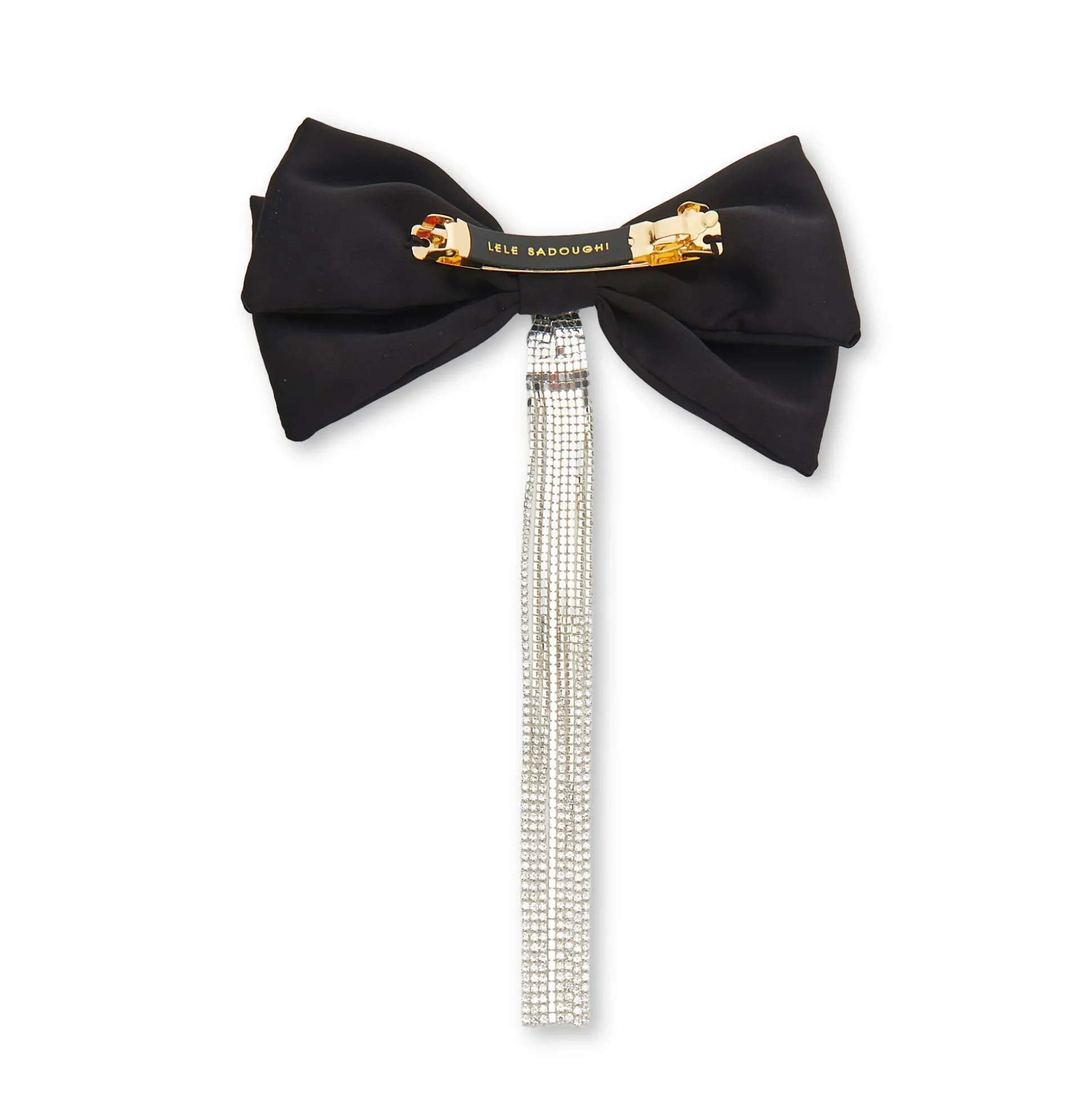 JET CRYSTAL KRISTINA CRYSTAL BOW BARRETTE