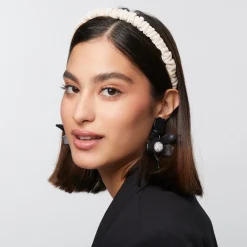 JET CRYSTAL LILY EARRINGS