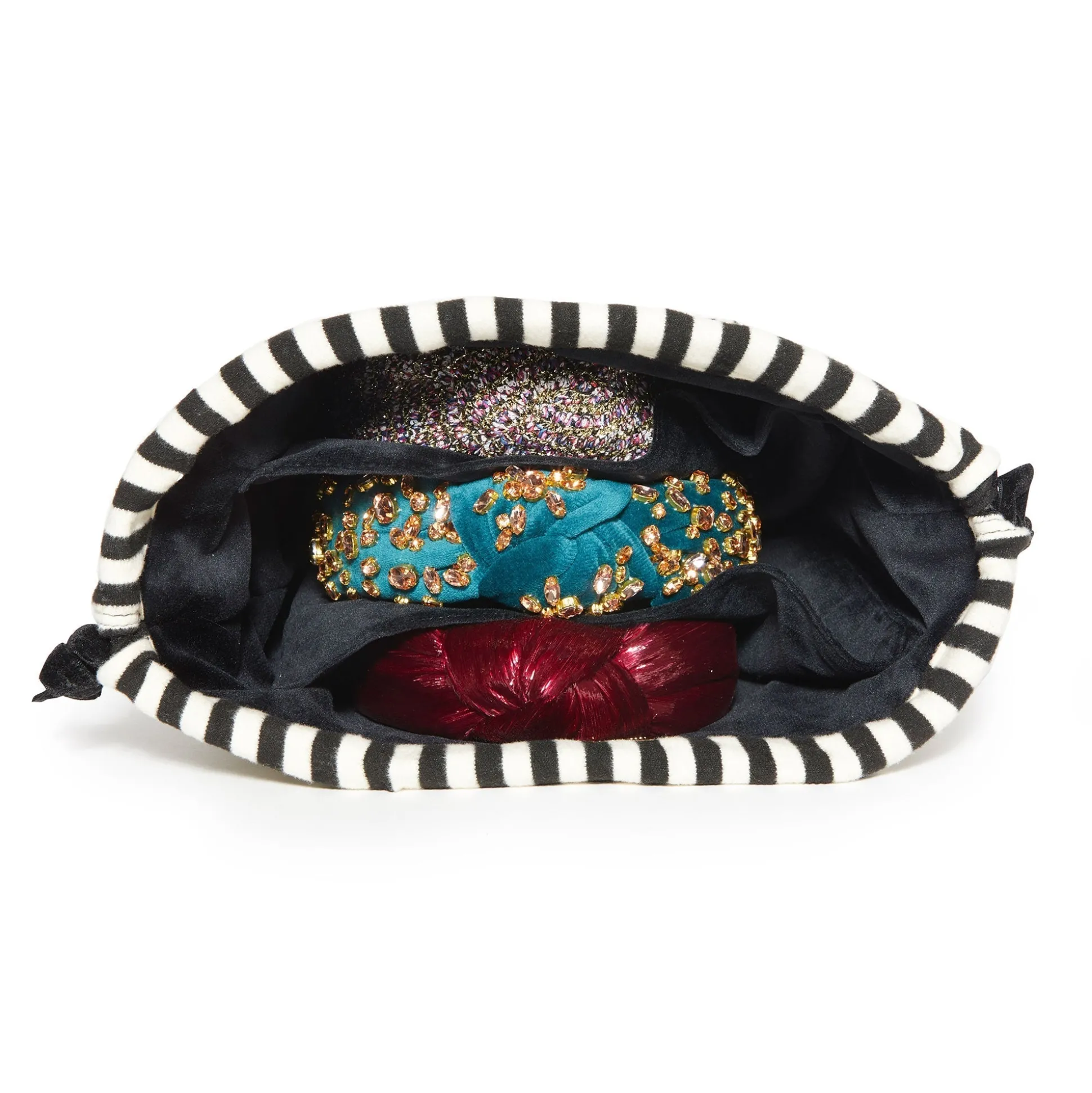 JET IVORY DRAWSTRING HEADBAND STORAGE POUCH