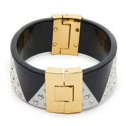 JET IVORY HARLEQUIN HINGED CUFF