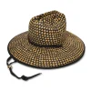 JET NATURAL STRAW CHECKERED HAT
