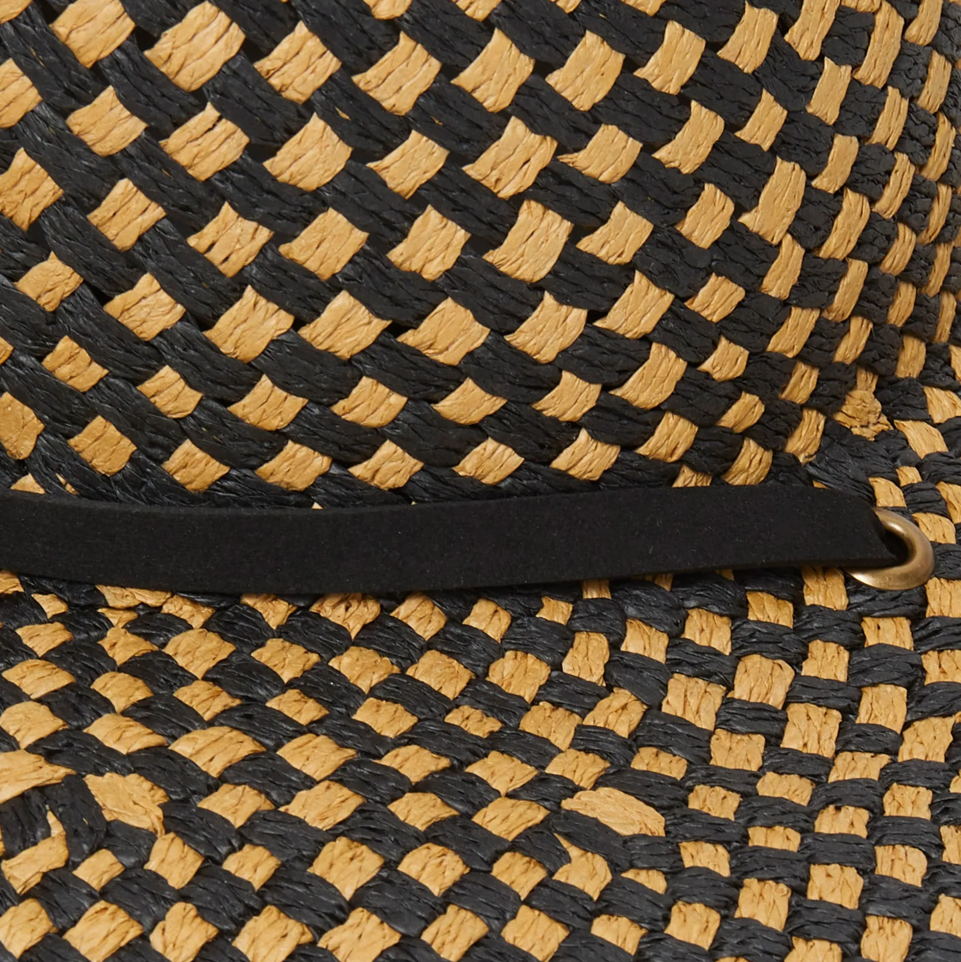 JET NATURAL STRAW CHECKERED HAT