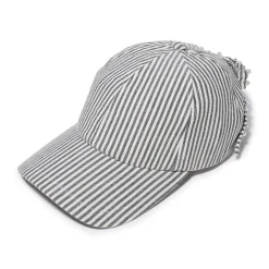 JET SEERSUCKER BOW EMBELLISHED BASEBALL CAP