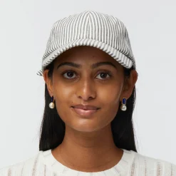 JET SEERSUCKER BOW EMBELLISHED BASEBALL CAP