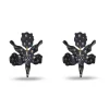 JET SPARKLE SMALL PAPER LILY EARRINGS