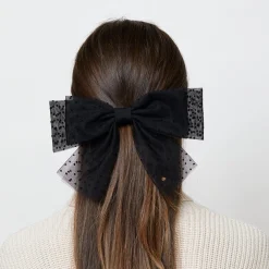 JET SWISS DOT SHEER BOW BARRETTE