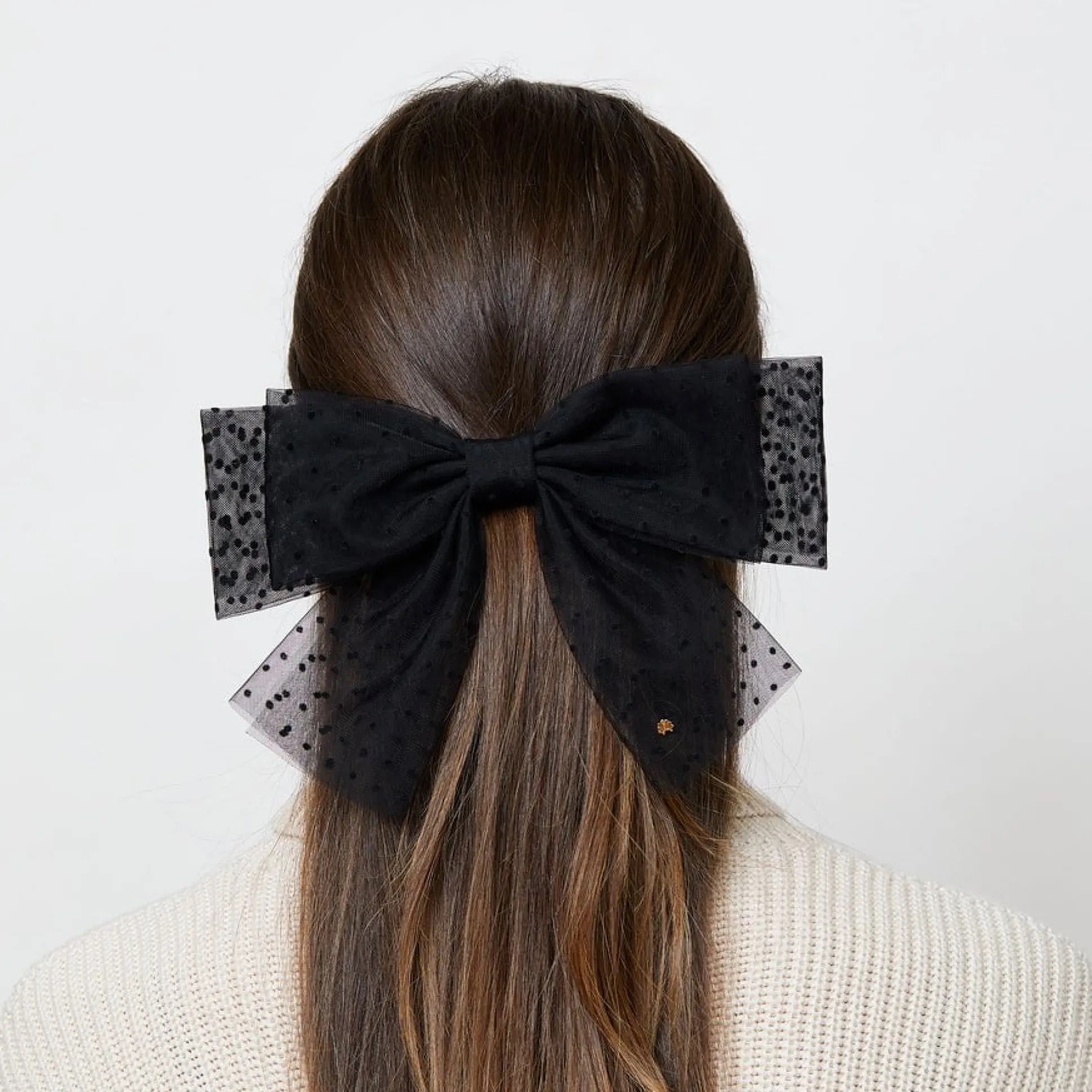 JET SWISS DOT SHEER BOW BARRETTE