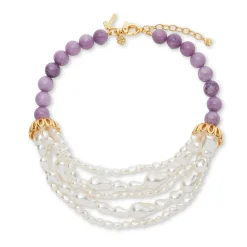 LELE SADOUGHI X TRINA TURK LAVENDER SKY PARAPLUIE STRAND NECKLACE
