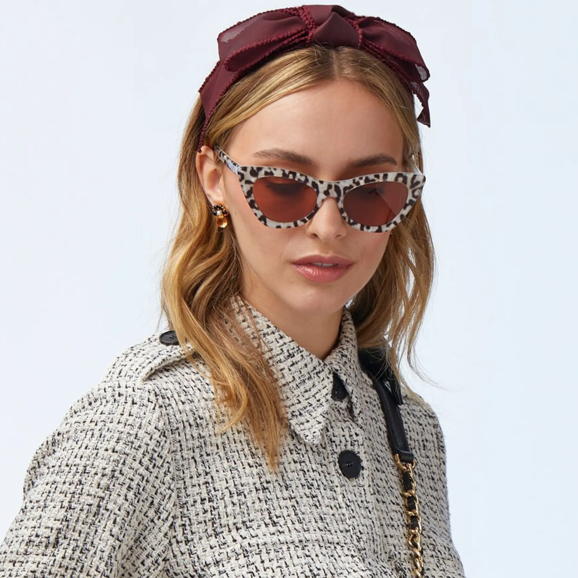 LEOPARD DOWNTOWN CAT-EYE SUNGLASSES