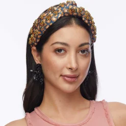 LEOPARD KNOTTED CRYSTAL HEADBAND
